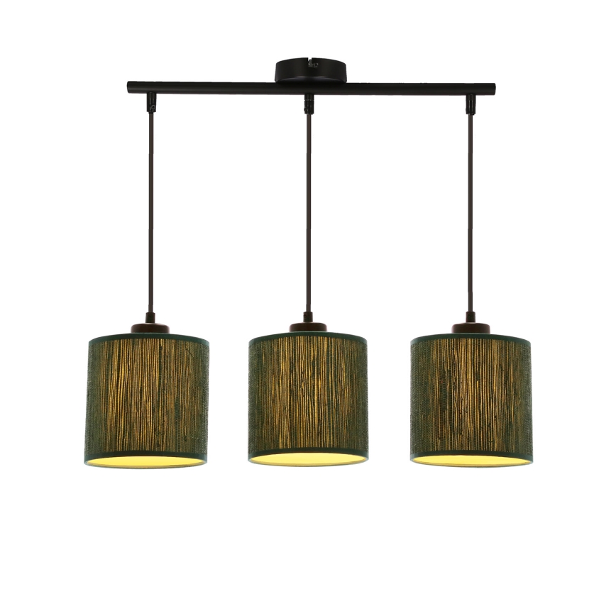 Lámpara colgante PATTI 3xE27/60W/230V Verde