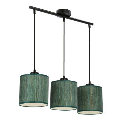 Lámpara colgante PATTI 3xE27/60W/230V Verde