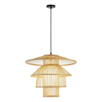 Lámpara colgante PINCHOS 1xE27/40W/230V diá. 50 cm bambú