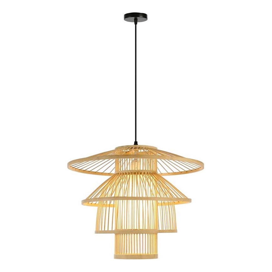 Lámpara colgante PINCHOS 1xE27/40W/230V diá. 50 cm bambú