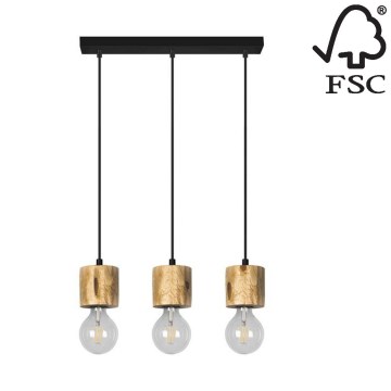 Lámpara colgante PINO 3xE27/60W/230V – Certificado FSC
