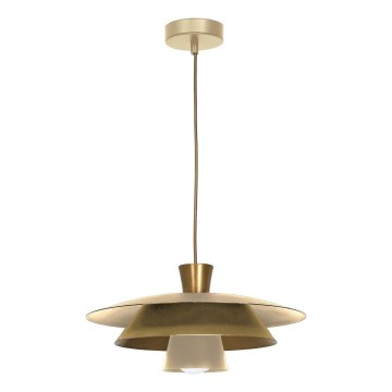 Lámpara colgante PLATO 1xE27/15W/230V beige/dorado