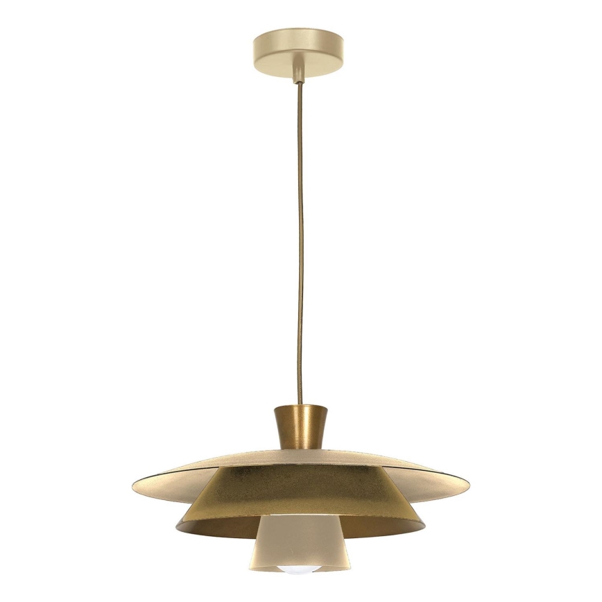Lámpara colgante PLATO 1xE27/15W/230V beige/dorado
