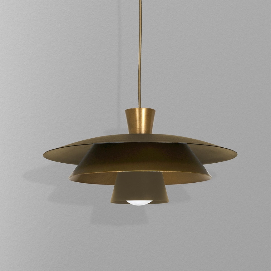 Lámpara colgante PLATO 1xE27/15W/230V latón/dorado