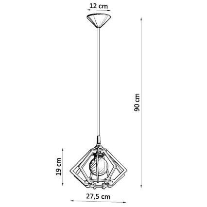 Lámpara colgante POMPELMO 1xE27/60W/230V