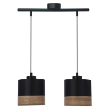 Lámpara colgante PORTO 2xE27/60W/230V negro/marrón