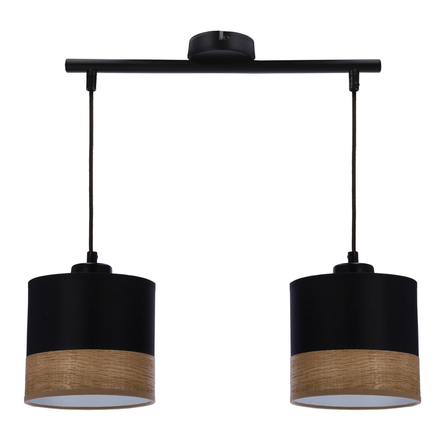 Lámpara colgante PORTO 2xE27/60W/230V negro/marrón