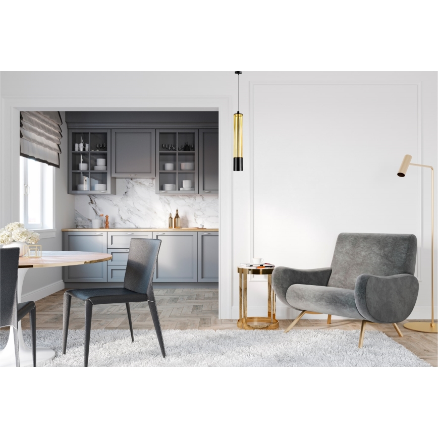 Lámpara colgante PRESCOT 1xGU10/40W/230V dorado