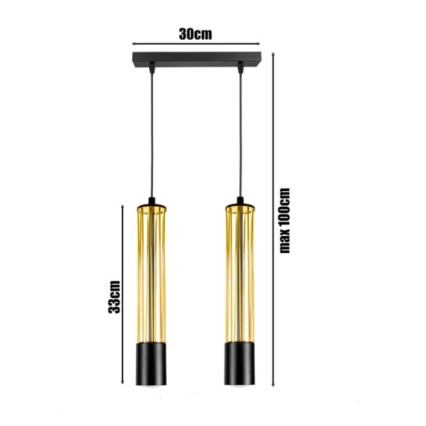 Lámpara colgante PRESCOT 2xGU10/40W/230V dorado