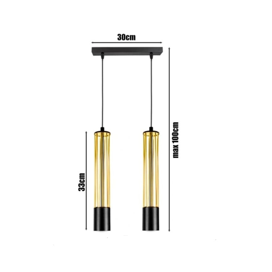 Lámpara colgante PRESCOT 2xGU10/40W/230V dorado