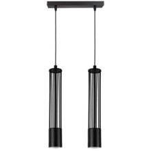 Lámpara colgante PRESCOT 2xGU10/40W/230V negro