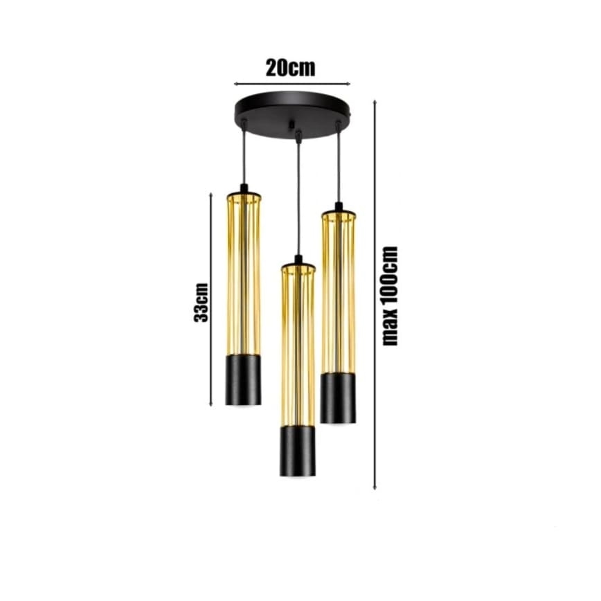 Lámpara colgante PRESCOT 3xGU10/40W/230V dorado