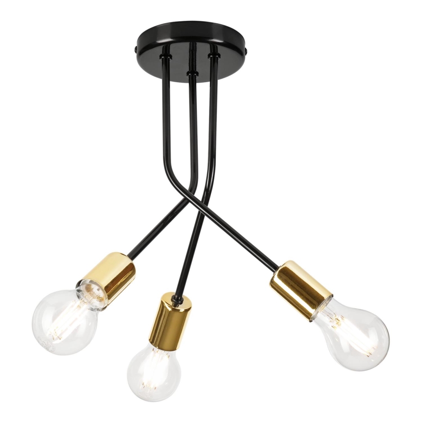 Lámpara colgante PRIYA 3xE27/15W/230V negro