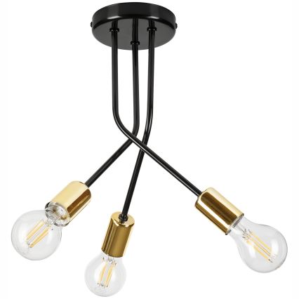 Lámpara colgante PRIYA 3xE27/15W/230V negro