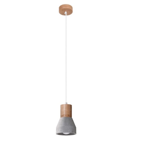 Lámpara colgante QUBIC 1xE27/60W/230V concreto/madera gris