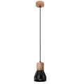 Lámpara colgante QUBIC 1xE27/60W/230V concreto/madera negro