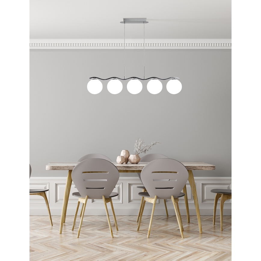 Lámpara colgante RAMON 5xG9/40W/230V cromo brillante