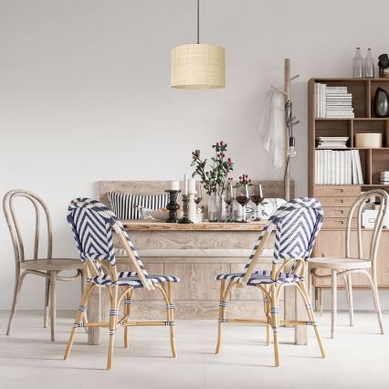 Lámpara colgante RATTAN 1xE27/60W/230V diá. 25 cm ratán