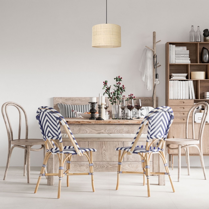 Lámpara colgante RATTAN 1xE27/60W/230V diá. 25 cm ratán