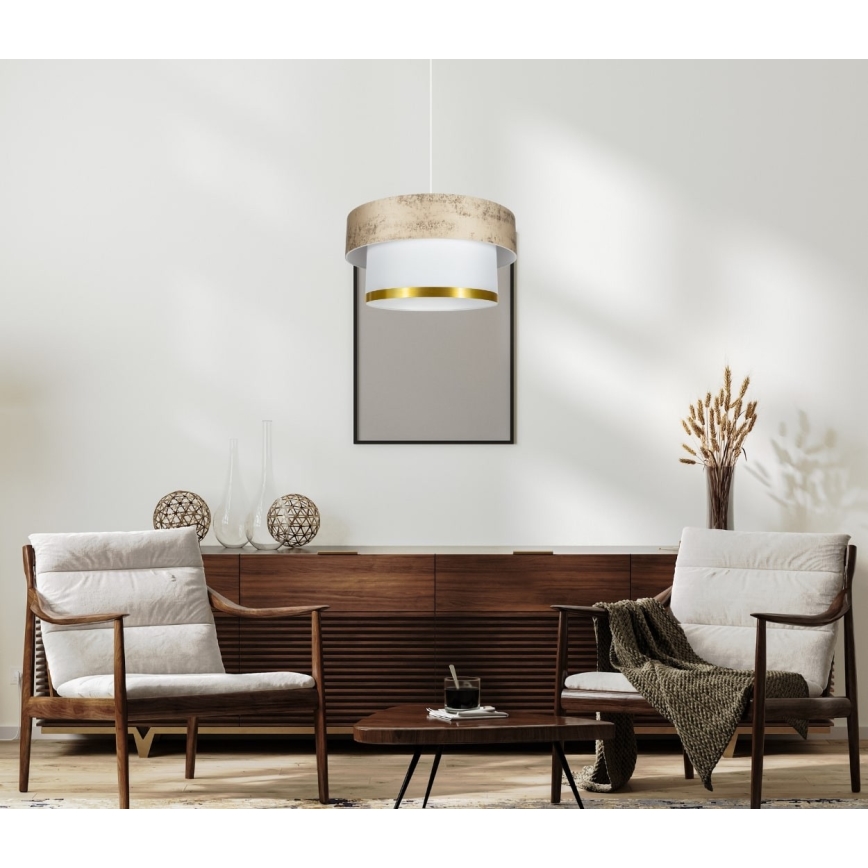 Lámpara colgante RESSA 1xE27/60W/230V dorado