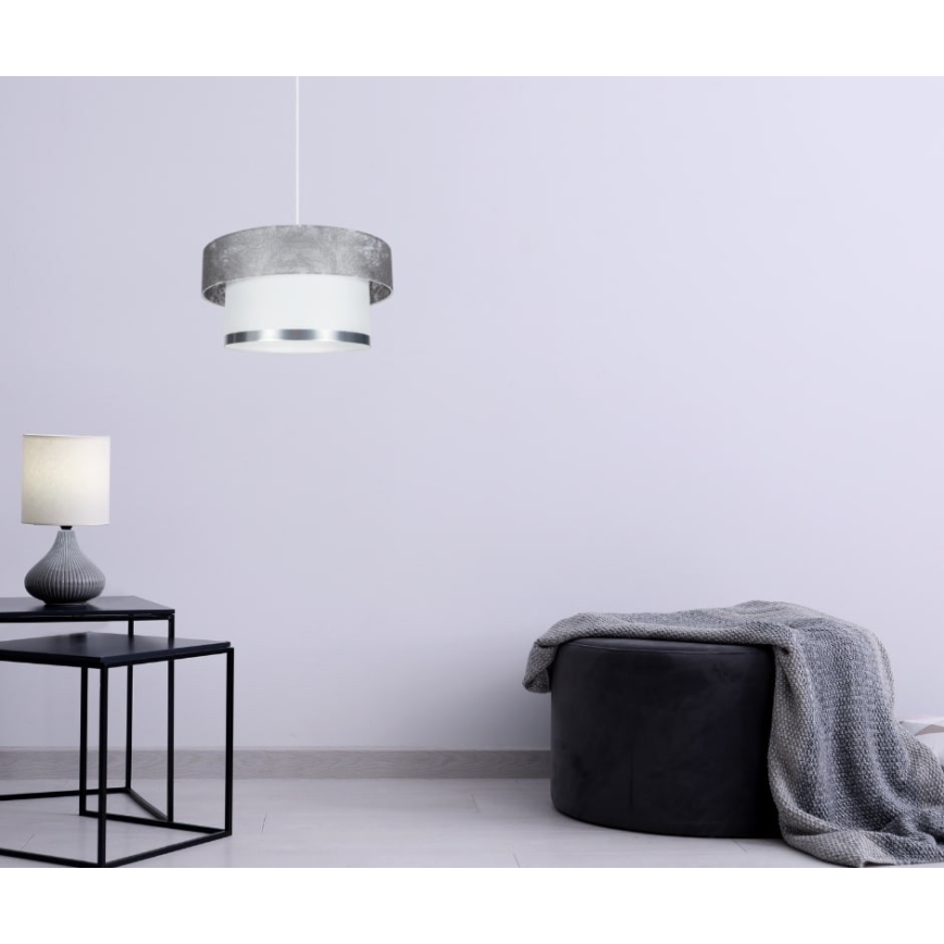 Lámpara colgante RESSA 1xE27/60W/230V plata
