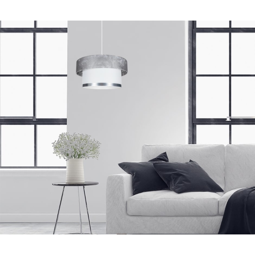 Lámpara colgante RESSA 1xE27/60W/230V plata