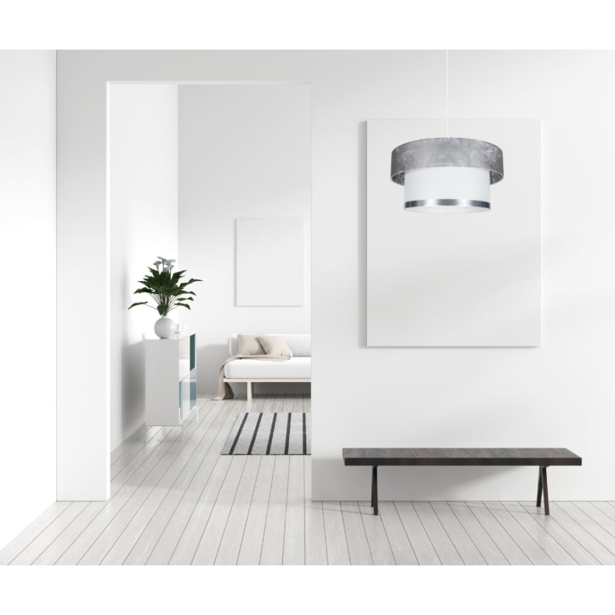 Lámpara colgante RESSA 1xE27/60W/230V plata