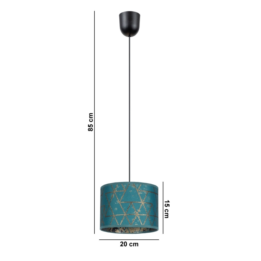 Lámpara colgante REZO 1xE27/60W/230V turquesa
