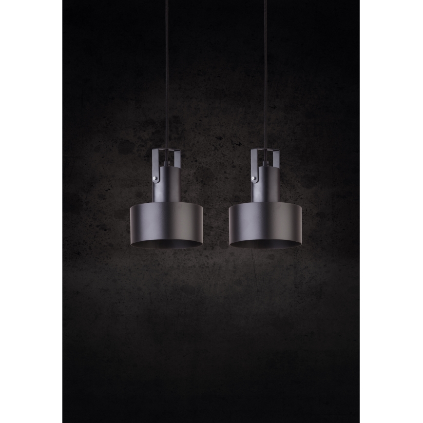 Lámpara colgante RIF 2xE27/60W/230V negro