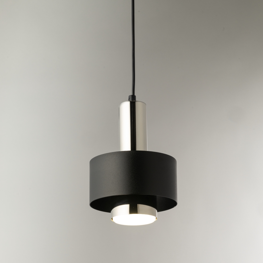 Lámpara colgante RIF LUX 1xGX53/12W/230V diá. 15 cm negro/cromo brillante