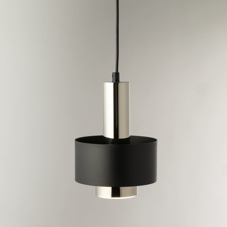 Lámpara colgante RIF LUX 1xGX53/12W/230V diá. 15 cm negro/cromo brillante