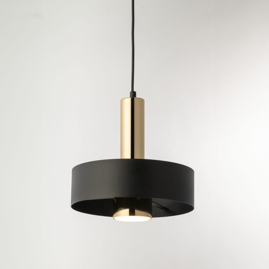 Lámpara colgante RIF LUX 1xGX53/12W/230V diá. 25 cm negro/dorado