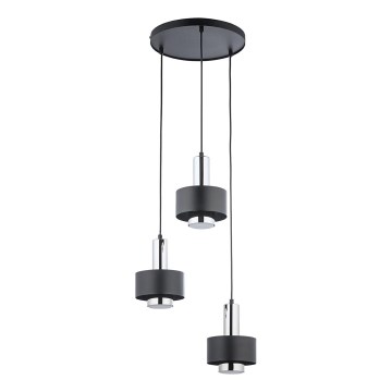Lámpara colgante RIF LUX 3xGX53/12W/230V diá. 38 cm negro/cromo brillante