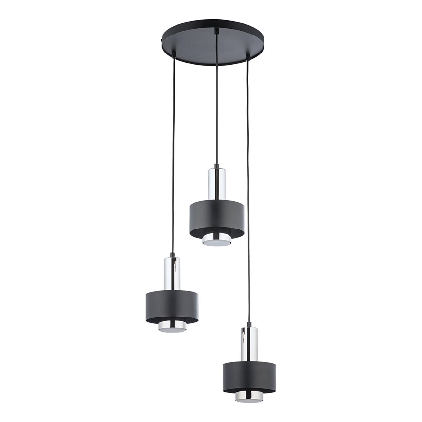 Lámpara colgante RIF LUX 3xGX53/12W/230V diá. 38 cm negro/cromo brillante