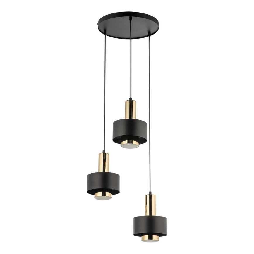 Lámpara colgante RIF LUX 3xGX53/12W/230V diá. 38 cm negro/dorado