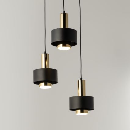 Lámpara colgante RIF LUX 3xGX53/12W/230V diá. 38 cm negro/dorado