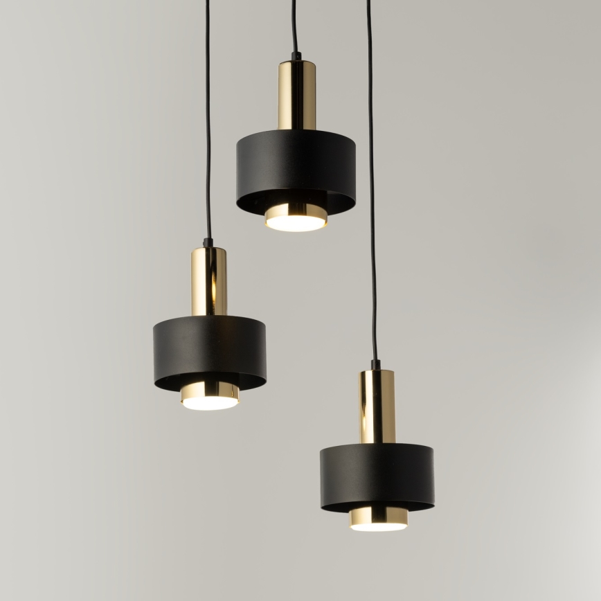 Lámpara colgante RIF LUX 3xGX53/12W/230V diá. 38 cm negro/dorado