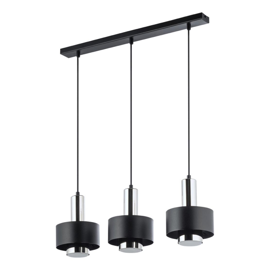 Lámpara colgante RIF LUX 3xGX53/12W/230V negro/cromo brillante
