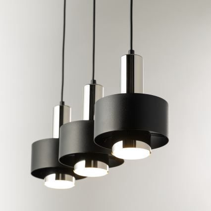 Lámpara colgante RIF LUX 3xGX53/12W/230V negro/cromo brillante