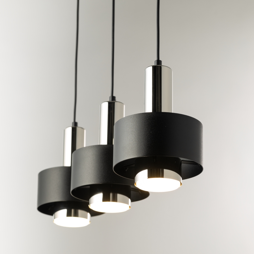 Lámpara colgante RIF LUX 3xGX53/12W/230V negro/cromo brillante