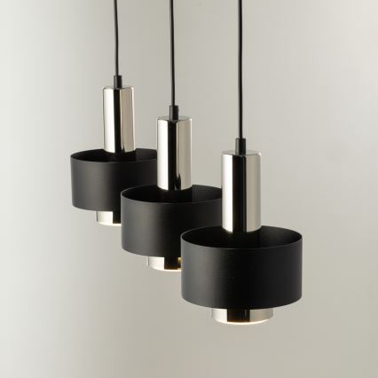 Lámpara colgante RIF LUX 3xGX53/12W/230V negro/cromo brillante
