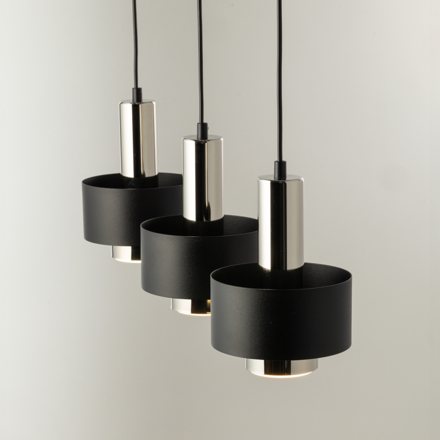Lámpara colgante RIF LUX 3xGX53/12W/230V negro/cromo brillante
