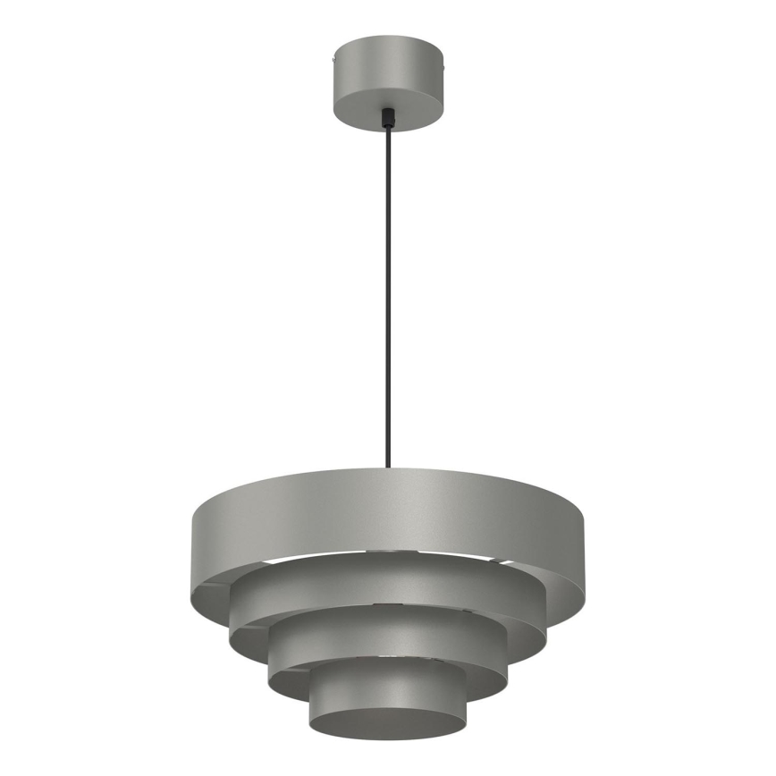 Lámpara colgante RINGS 1xE27/15W/230V gris