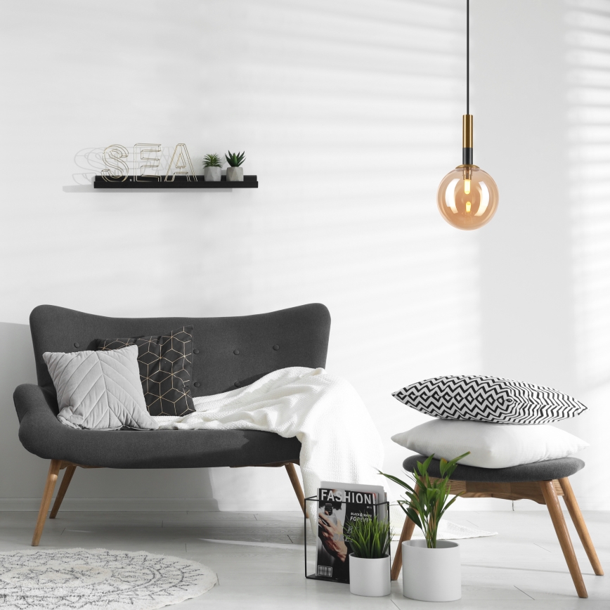 Lámpara colgante ROLLO 1xG9/5W/230V dorado/beige ahumado