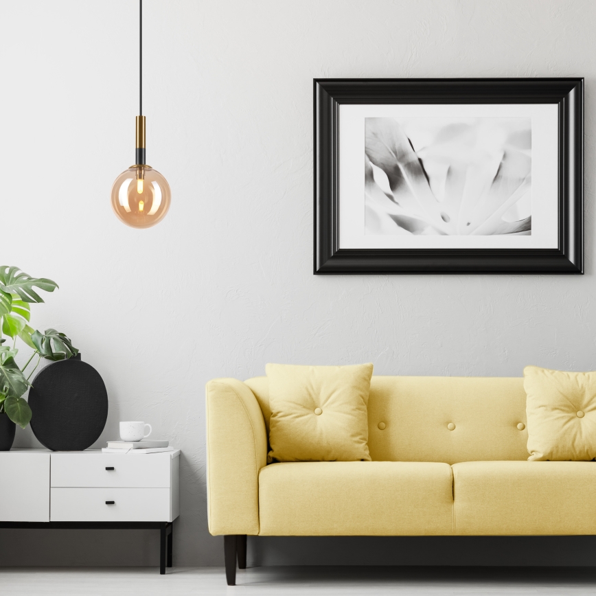 Lámpara colgante ROLLO 1xG9/5W/230V dorado/beige ahumado
