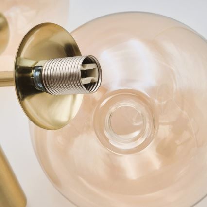 Lámpara colgante ROLLO 1xG9/5W/230V dorado/beige ahumado
