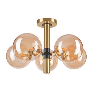 Lámpara colgante ROLLO 5xG9/5W/230V dorado/beige ahumado