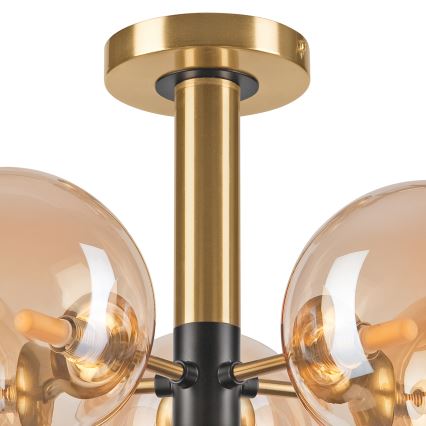 Lámpara colgante ROLLO 5xG9/5W/230V dorado/beige ahumado