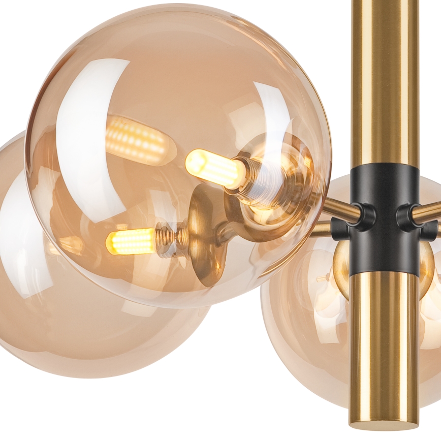 Lámpara colgante ROLLO 5xG9/5W/230V dorado/beige ahumado