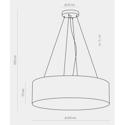 Lámpara colgante RONDO 4xE27/15W/230V azul